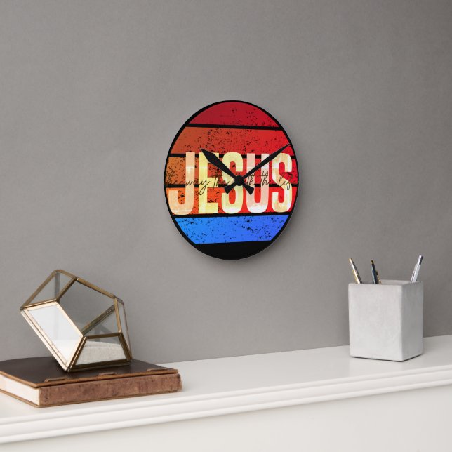 Herregud, sanningens och livets väg tillbaka rund klocka (Kontor)