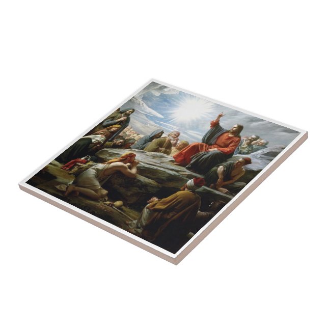 Herregud, Sermon på berget. Kakelplatta (Sidan)