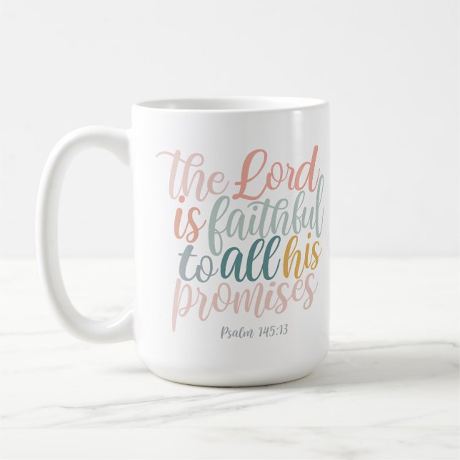 Herren är Faithful Christian Scripture Psalms Kaffemugg (Vänster)