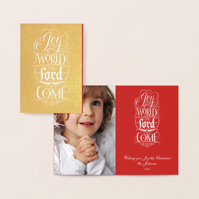 Herren är Kom - Guld Religiösan Folierat Kort (Display)