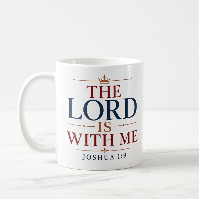 Herren Är Med Mig Modern Kristen Typografi Kaffemugg (Vänster)