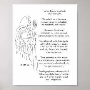 Herren är min 23:e psalm bible Scripture Poster
