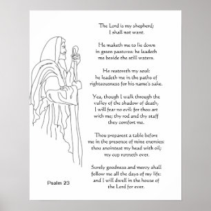Herren är min 23:e psalm bible Scripture Poster