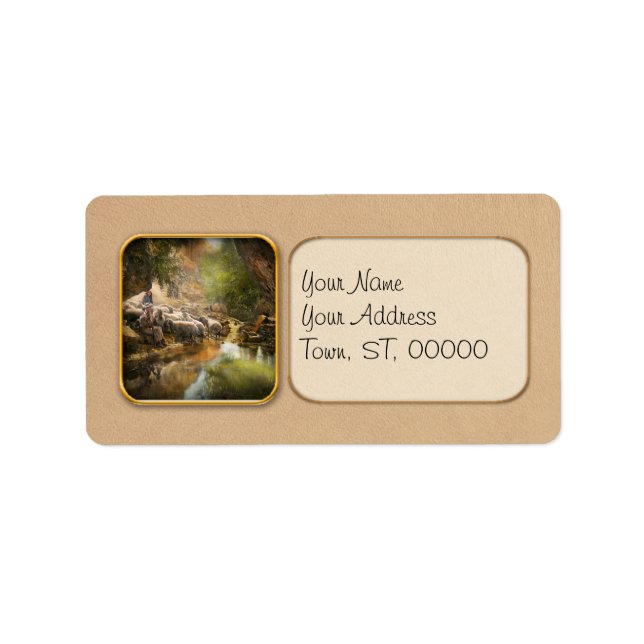 Herren är min herde 1910 adressetikett (Framsidan)