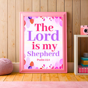 Herren är min herde Boho Christian Tonåring Girl Poster