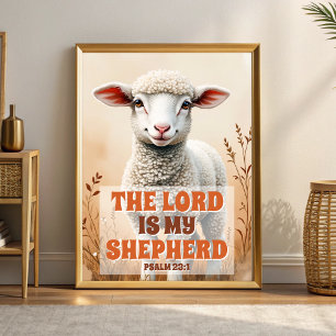 Herren är min herde Boho kristen barnkammare konst Poster