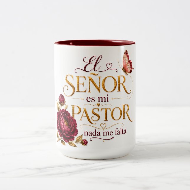 Herren är min Herde, ingenting fattas mig | Spansk Två-Tonad Mugg (Center)