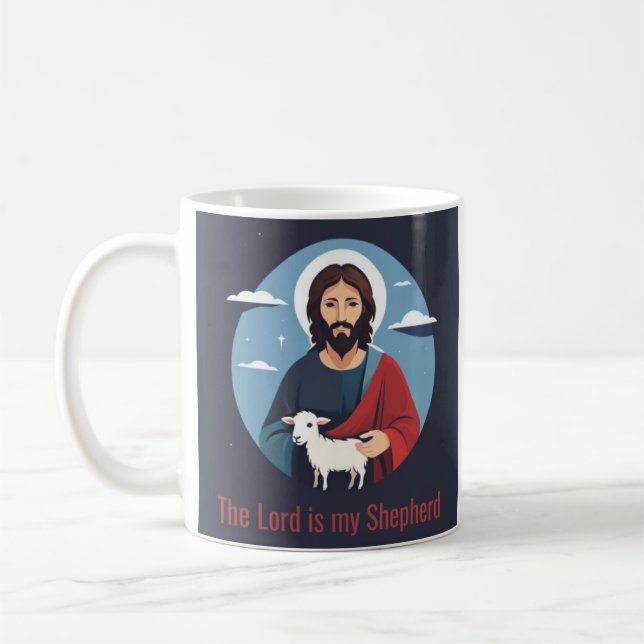 Herren är min herde Jesus illustration Kaffemugg (Vänster)
