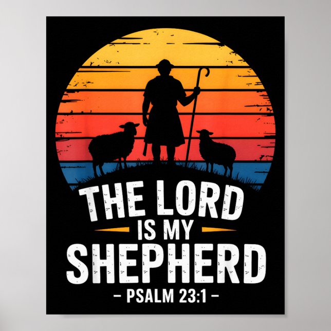Herren är min herde Psalm 23_1 Bibelvers  Poster (Framsidan)