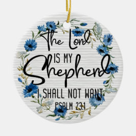 Herren är min herde| Psalm 23:1 Bibelverse Julgransprydnad Keramik