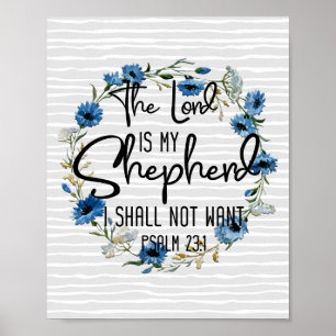 Herren är min herde   Psalm 23:1 Bibelverse Poster