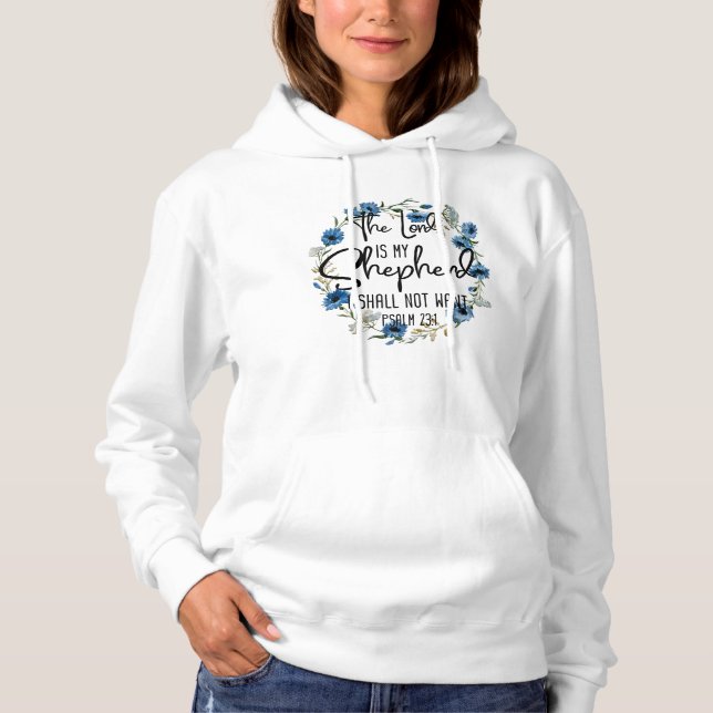 Herren är min herde| Psalm 23:1 Bibelverse T Shirt (Framsida)