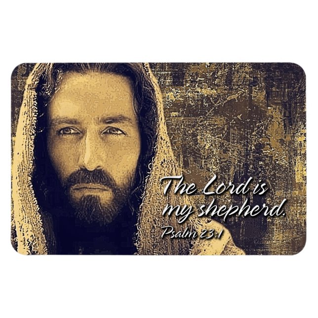 Herren är min herde Psalm 23:1 Premium Magnet (Horisontell)