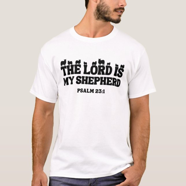 Herren är min herde – Psalm 23:1 T Shirt (Framsida)