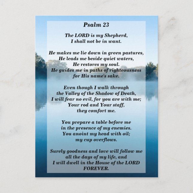 Herren är min herde Psalm 23 Bibelvers Uthädan Vykort (Framsida)