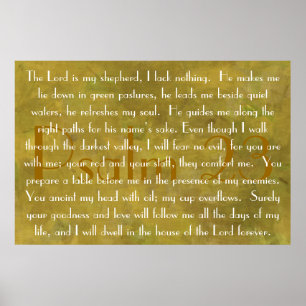 Herren är min herde Psalm 23-bön Poster