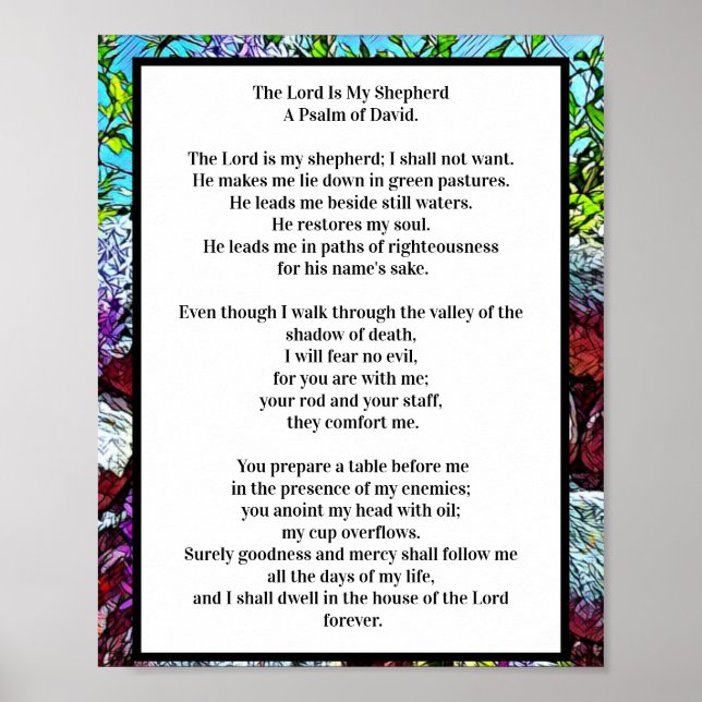 Herren Är Min Herde | Psalm 23 Elegant Design Poster (Framsidan)