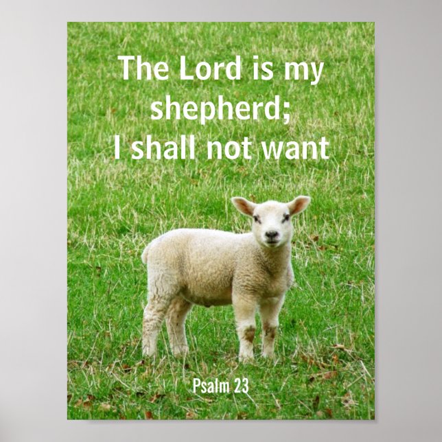 Herren är min herde, psalm 23, en lamm poster (Framsidan)