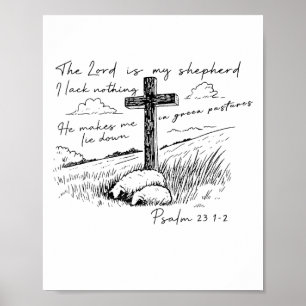 Herren är min herde Psalm 23 Korsäng Poster