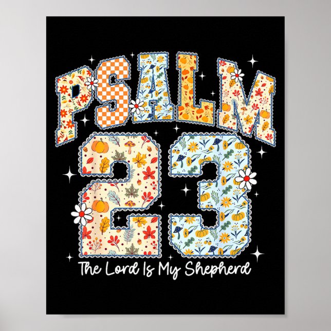 Herren är min herde Psalm 23 Kristna Bibeln V Poster (Framsidan)