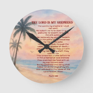 Herren Är Min Herde Psalm 23 Sunset Beach Rund Klocka