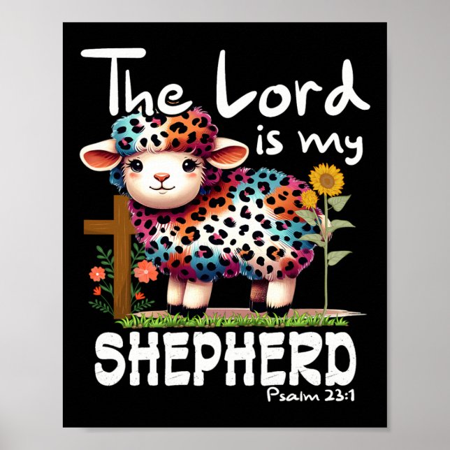 Herren Är Min Herde Psalm Söt Får Påsk Ch Poster (Framsidan)