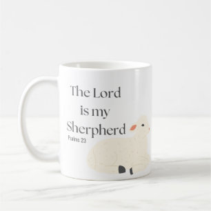 Herren är min herde Psalms 23 White Lamb Kaffemugg