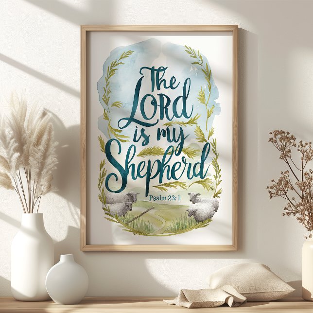 Herren är min herde Psaltaren 23:1 Pastoral konst Poster (Skapare uppladdad)