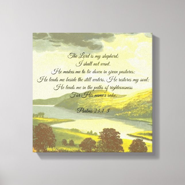 Herren är min Herde Sträckt Canvas (Framsida)