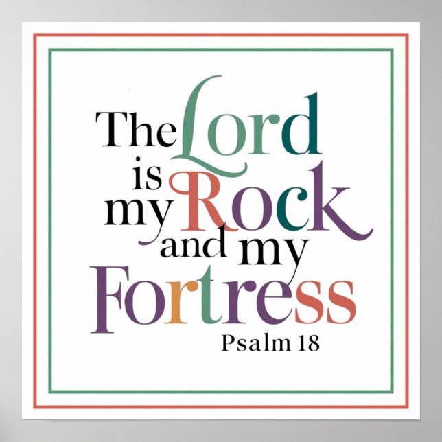 Herren är min klippa och min fästning Psalm 18 2 Poster (Framsidan)