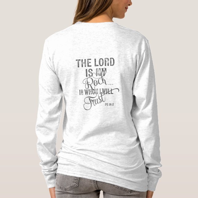 Herren är min klippa - Ps 18:2 T Shirt (Baksida)