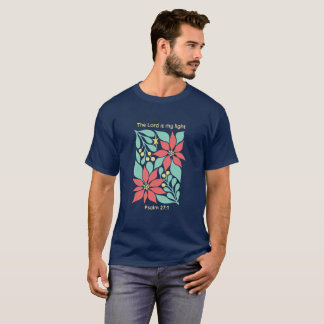 Herren Är Min Ljus – Psalm 27:1 Blommig Jul T Shirt