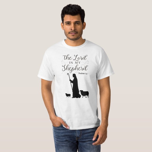 Herren är min Shepherd 23 Psalm T-Shirt (Hel framsida)