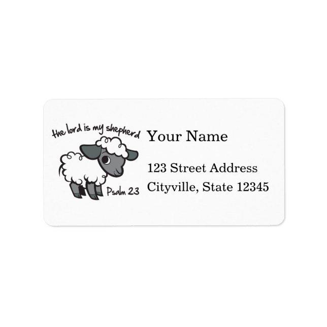 Herren är min Shepherd Adressetikett (Framsidan)