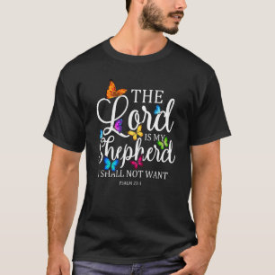 Herren är min Shepherd Butterfly Psalm 231 Relig T Shirt