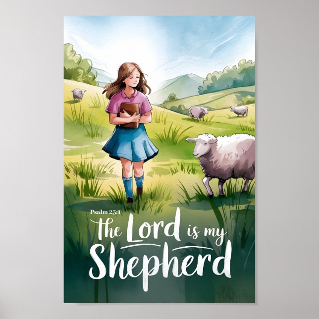 Herren är min Shepherd Christian Tonåring Girl Art Poster (Framsidan)