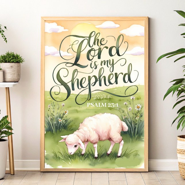 Herren är min Shepherd Christian Wall Art Print Poster (Skapare uppladdad)