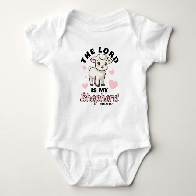 Herren är min shepherd Lamb Cute Faith T Shirt (Framsida)