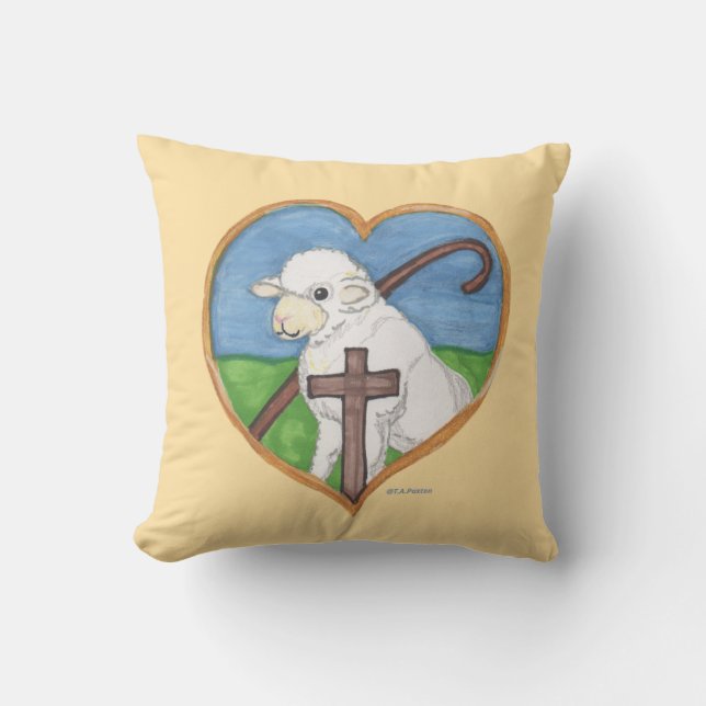 Herren är min Shepherd Lamb & Heart-kudde Kudde (Framsida)