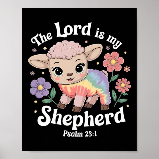 Herren är min Shepherd Påsk Christian Faith Bib Poster (Framsidan)