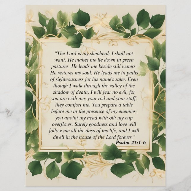 Herren är min Shepherd Prayer (Framsida)