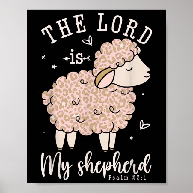 Herren är min shepherd Prayer Christian Sheep Wom Poster (Framsidan)