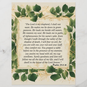 Herren är min Shepherd Prayer Reklamblad