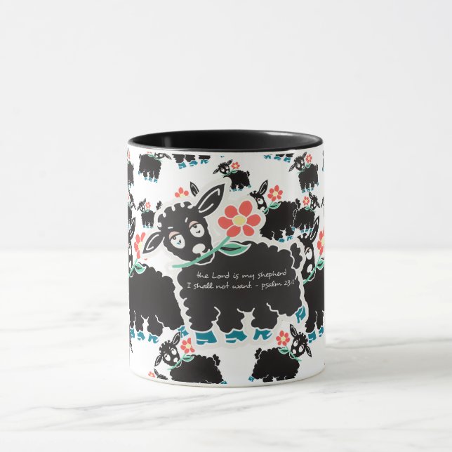 Herren är min Shepherd Psalm 23:1 Minimalist Mugg (Center)