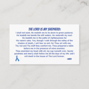Herren är min Shepherd PSALM 23 Blue Ribbon Visitkort