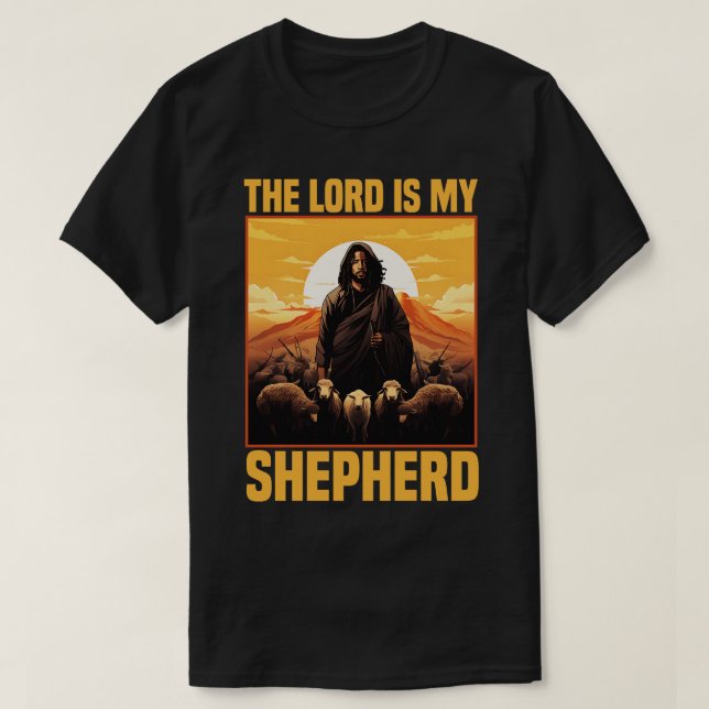 Herren är min Shepherd Psalm 23 Christian Gift T Shirt (Design framsida)