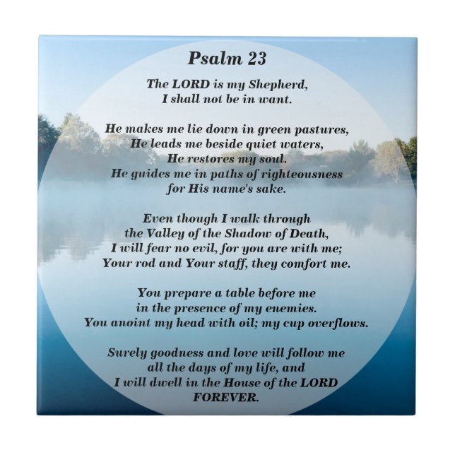 Herren är min Shepherd Psalm 23 Decorative Kakelplatta (Framsidan)