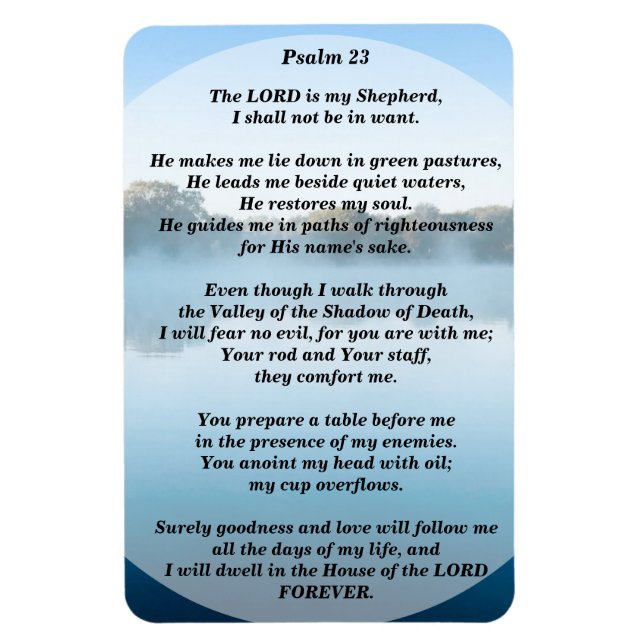 Herren är min Shepherd Psalm 23 Flexibel Magnet (Vertikal)
