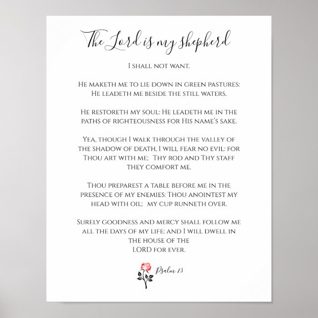 Herren är min Shepherd, Psalm 23 Poster (Framsidan)
