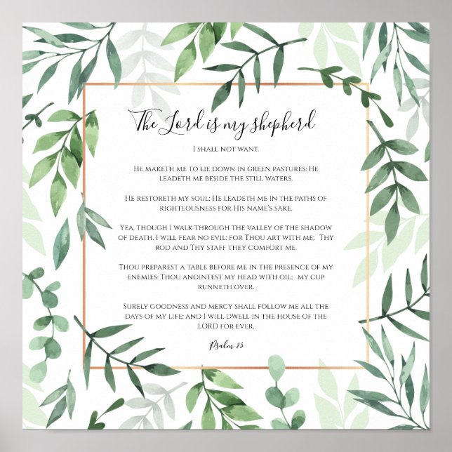 Herren är min Shepherd, Psalm 23 Poster (Framsidan)